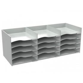 Organizador de armario fast-paperflow polipropileno apilable horizontal 15 compartimentos color gris