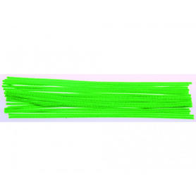 Varillas de chenilles unicolor verde 50 cm x 0,6 mm blister de 15 unidades