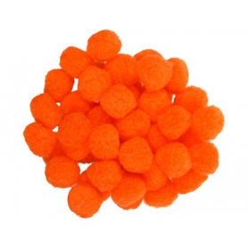 Pompones 25 mm bolsa unicolor naranja bolsa de 50 unidades