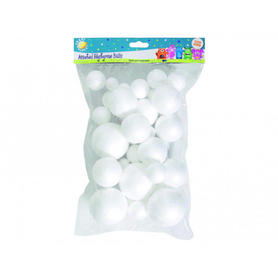Bolas de porexpan color blanco 90 mm bolsa de 8 unidades