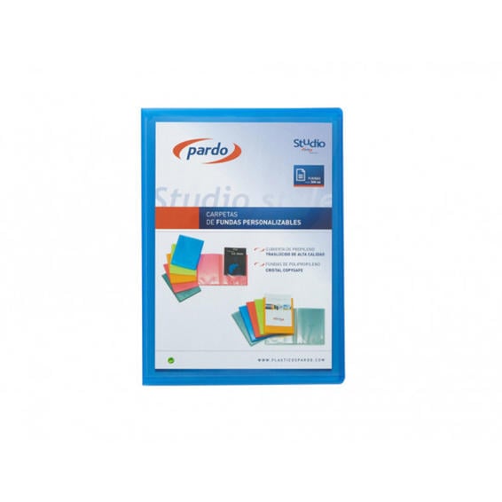 Carpeta pardo escaparate 50 fundas polipropileno con gomas personalizable color azul rf26528