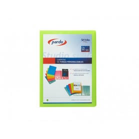 Carpeta pardo escaparate 50 fundas polipropileno con gomas personalizable color verde rf26529