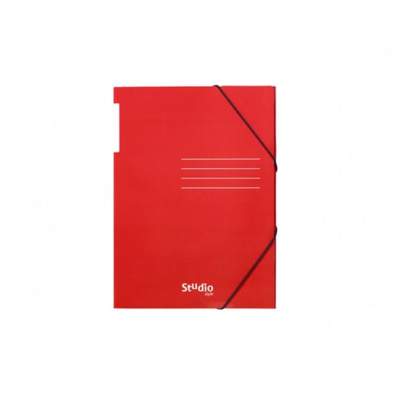 Carpeta pardo gomas solapas carton brillo color rojo