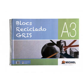 Bloc reciclado michel gris din a4 60 hojas 80 gr