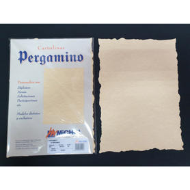 Papel michel pergamino troquelado parchment ocre din a4 paquete de 25 unidades