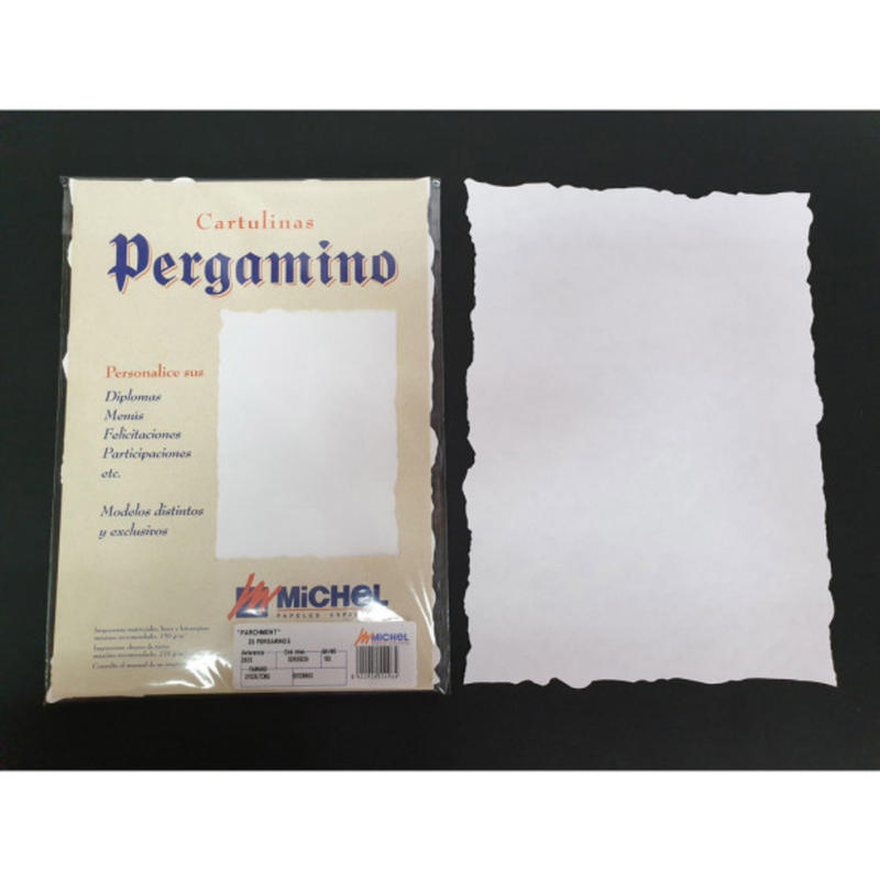 Papel michel pergamino troquelado parchment blanco din a4 paquete de 25 unidades