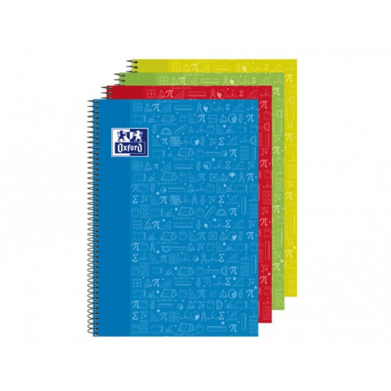 Cuaderno espiral oxford cla w&e tapa extradura folio 80 hojas 90 gr cuadro 4 mm te matematicas