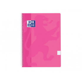 Cuaderno espiral oxford classic tapa plastico folio 80 hojas 90 gr cuadro 4 mm color lavanda