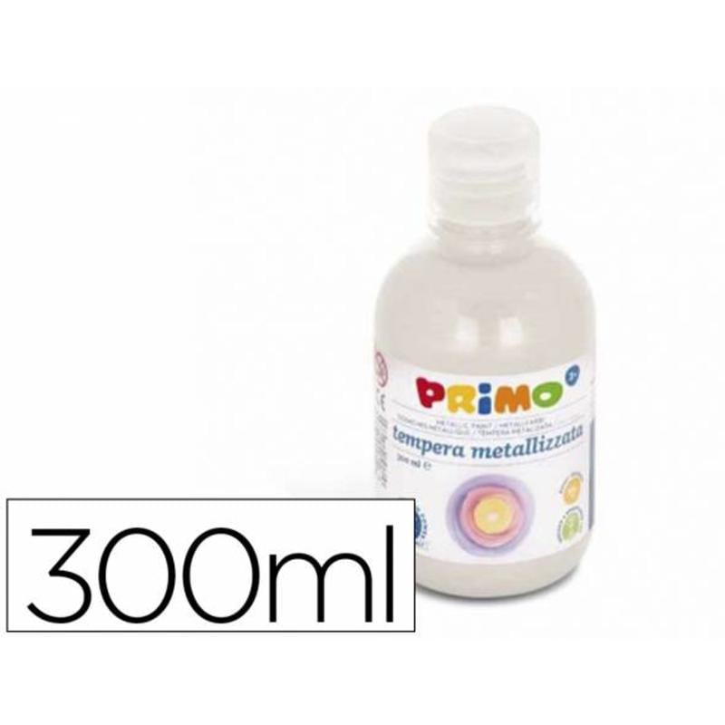 Tempera liquida primo escolar 300 ml blanco metalizado