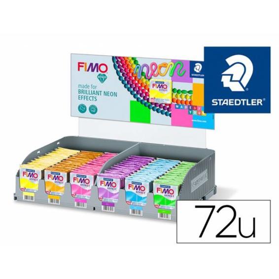 Pasta staedtler fimo effect neon 56 gr expositor de 72 unidades colores surtidos