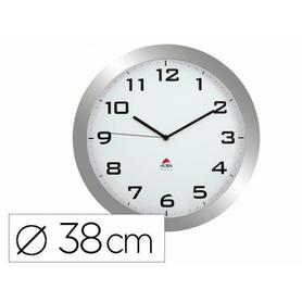 Reloj despertador archivo 2000 alba analogico marco abs lente de cristal 38 cm diametro color gris
