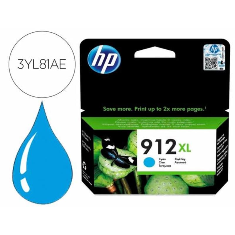 Ink-jet hp 912 xl officejet 8010 / 8020 / 8035 cian 825 pag