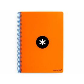 Cuaderno espiral liderpapel a4 antartik tapa dura 80h 100gr cuadro 4mm con margen color naranja