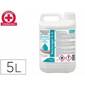Gel hidroalcoholico bacterigel g3 para manos limpia y desinfecta sin aclarado garrafa 5 litros