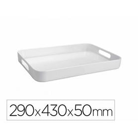 Bandeja camarero lacor rectangular color blanco 290x430x50 mm