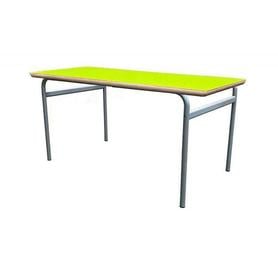 Mesa infantil mobeduc t3 extensible estructura redonda patas de tubo metal tablero mdf laminado 180x80 cm