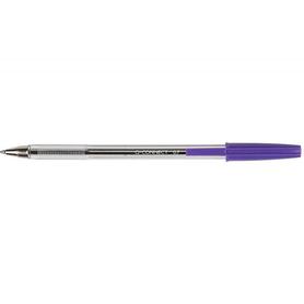 Boligrafo transparente q-connect morado medio kf11496