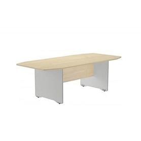 Mesa de reunion rocada meeting 3003atw02 estructura columna doble acero blanco tablero madera gris