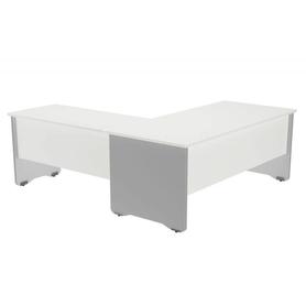 Ala para mesa rocada serie work 100x60 cm acabado ab04 aluminio/blanco