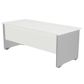 Mesa oficina rocada serie work 140x80 cm acabado ab04 aluminio/blanco