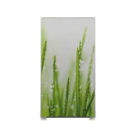 Mampara separadora easyscreen con marco aluminio y panel de tela decorado hierbas 1800x980x460 mm