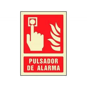 Pictograma syssa señal de pulsador de alarma en pvc fotoluminiscente 210x297 mm