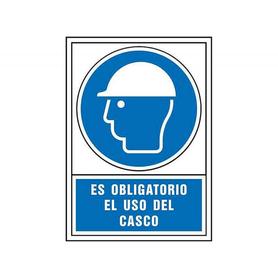 Pictograma syssa señal de obligacion es obligatorio el uso de casco en pvc 245x345 mm