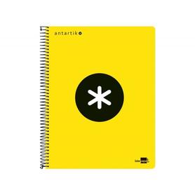 Cuaderno espiral liderpapel a5 antartik tapa dura 80h 100 gr horizontal con margen color amarillo fluor