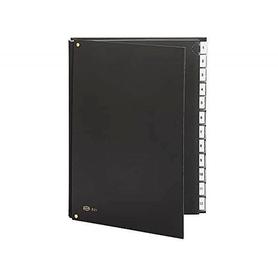 Carpeta clasificadora fuelle pardo carton compacto folio 12 departamentos visor doble personalizables color negro