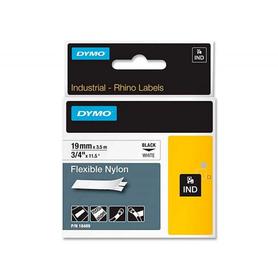 Cinta dymo rhino nylon flexible blanco -negro 19mmx 3,5 mt tape label