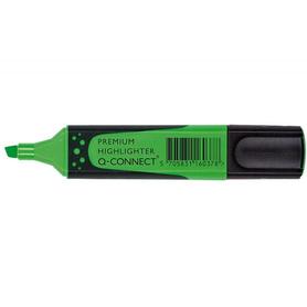 Rotulador q-connect fluorescente verde premium punta biselada con sujecion de caucho