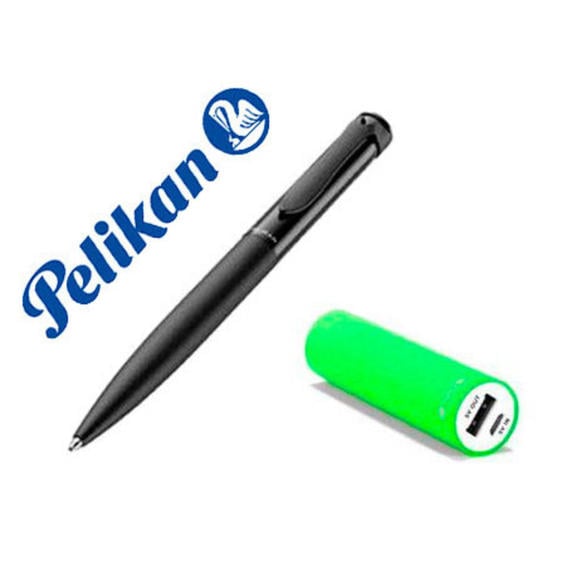 Boligrafo pelikan stola i matt / shiny tubo + powerbank verde