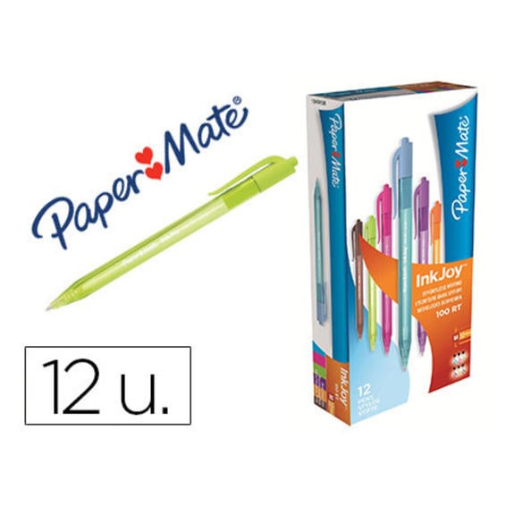 Boligrafo paper mate inkjoy 100 retractil punta media colores surtidos