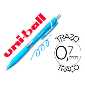 Boligrafo uni-ball roller jetstream sxn157c retractil 0,7 mm color azul claro