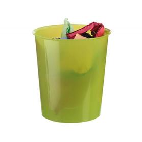 Papelera plastico q-connect verde translucido 16 litros