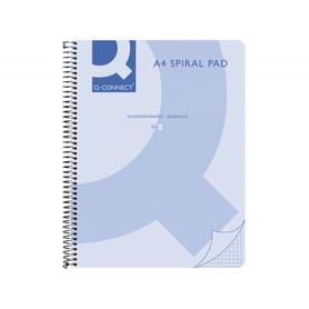 Cuaderno espiral q connect a5 micro tapa plastico 80h 70g cuadro 5mm sin bandas 6 taladros azul