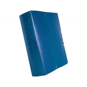 Carpeta proyectos liderpapel folio lomo 90mm carton gofrado azul