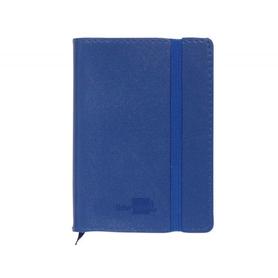 Libreta liderpapel simil piel a7 120 hojas 70g/m2 cuadro 4mm sin margen azul