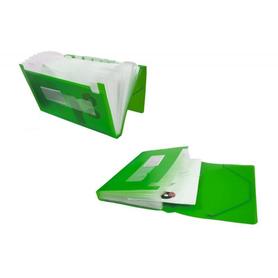 Carpeta liderpapel clasificador fuelle 32183 polipropileno din a4 verde serie frosty 13 departamentos
