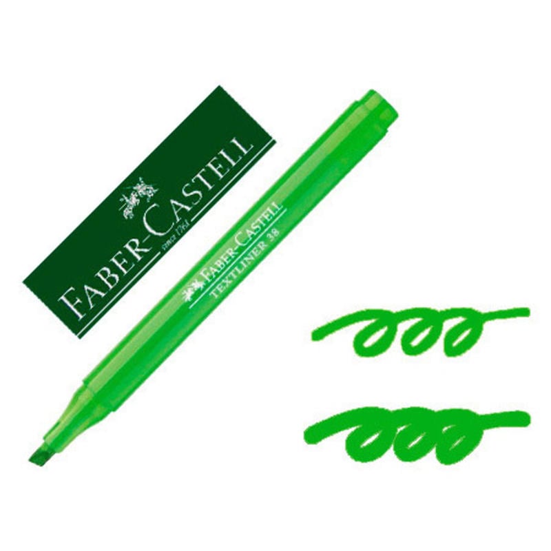 Rotulador faber fluorescente textliner 38 verde