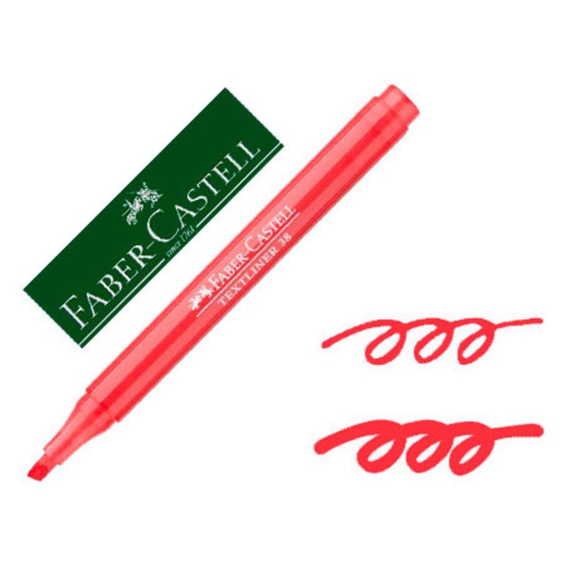 Rotulador faber fluorescente textliner 38 rojo