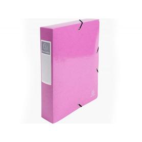 Carpeta de proyecto exacompta iderama carton lustrado plastificado din a4 lomo 60 mm rosa