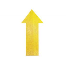 Simbolo adhesivo durable pvc forma de flecha para delimitacion suelo amarillo 200x100x0,7 mm pack de 10