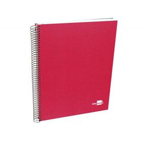 Cuaderno espiral liderpapel a4 micro papercoat tapa forrad140h 75g cuadro 5mm 5 bandas 4taladros. rojo