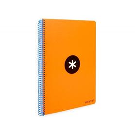 Cuaderno espiral liderpapel a4 antartik tapa dura 80h 100gr cuadro 4mm con margen color naranja