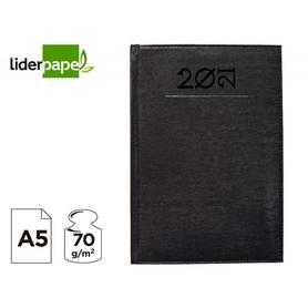 Agenda encuadernada liderpapel creta 15x21 cm 2021 semana vista color negro papel 70 gr ahuesado
