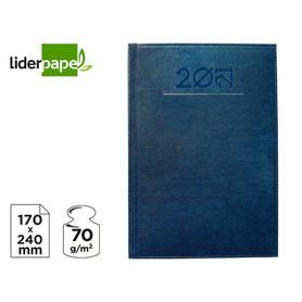 Agenda encuadernada liderpapel creta 17x24 cm 2021 semana vista color azul papel 70 gr ahuesado