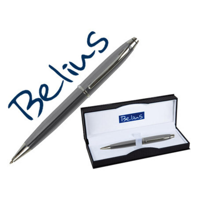 Boligrafo belius bucarest gris en estuche