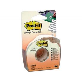 Cinta adhesiva post-it 18x25 mm 6 lineas en portarrollos especial para ocultar y etiquetar