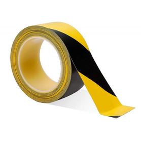 Cinta adhesiva tesa de seguridad amarilla y negra polipropileno 66 mt x 50 mm
